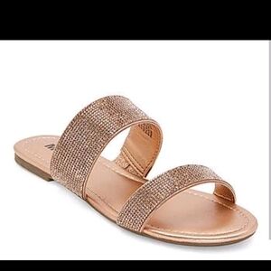 NWT - Mixit Gold Sandals with Sparkly Strap - Size 9